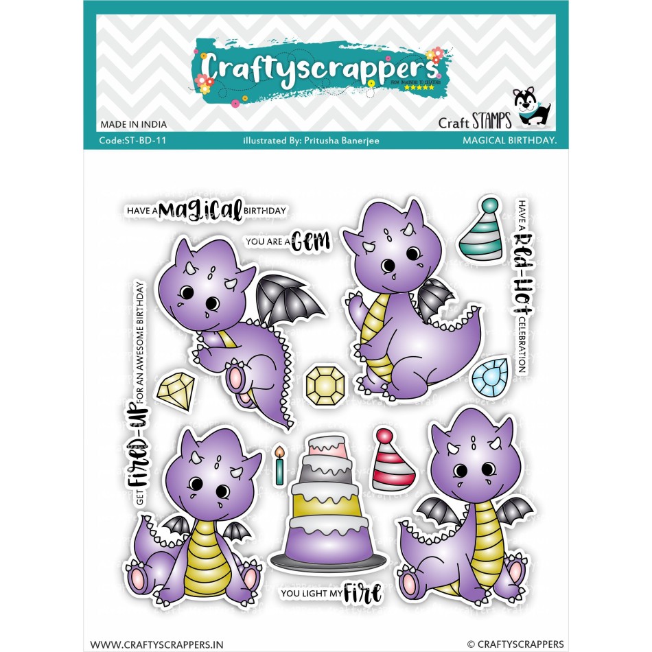 Craftyscrappers Stamps- MAGICAL BIRTHDAY